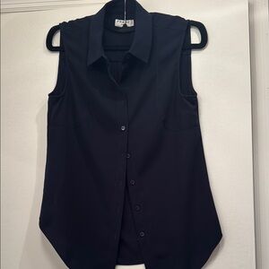 Frame navy Sleeveless Button-down blouse